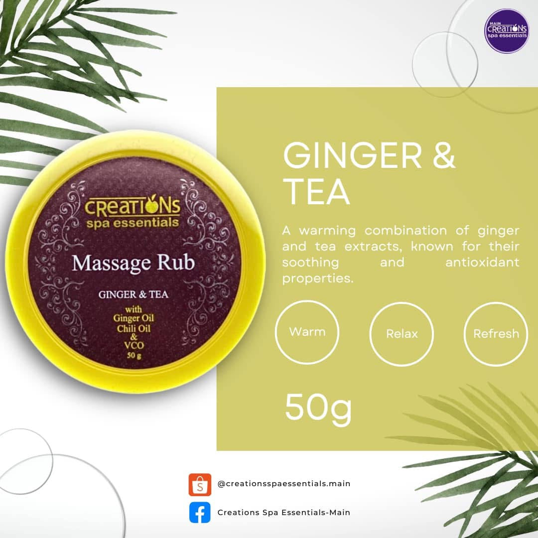 Creations Spa Essentials Pain Relief Rub Ginger and Tea 50g