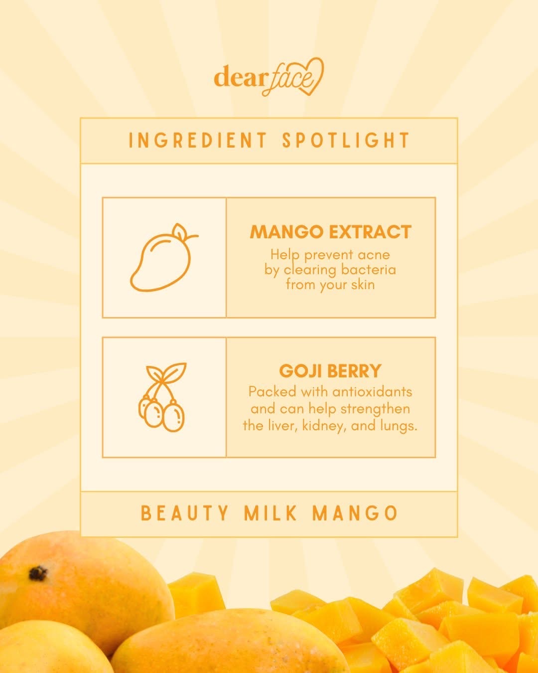 Dear Face Beauty Milk Mango Drink 10s