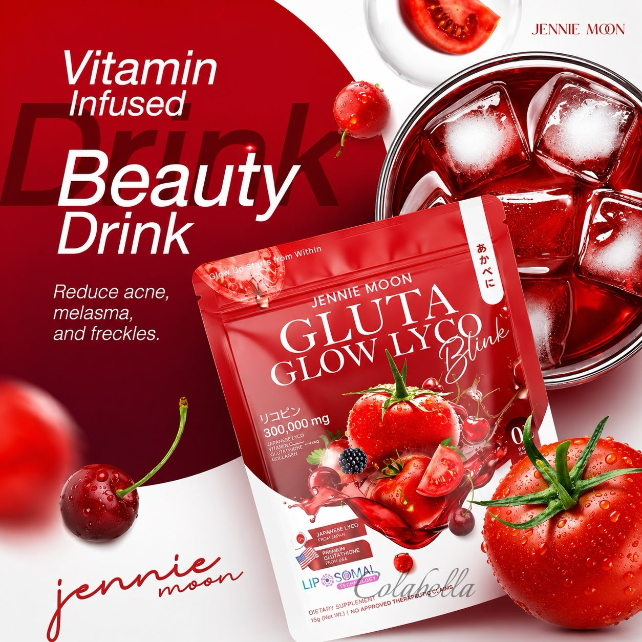 Jennie Moon Gluta Glow Lyco Blink Beauty Supplement (30 Sachets)