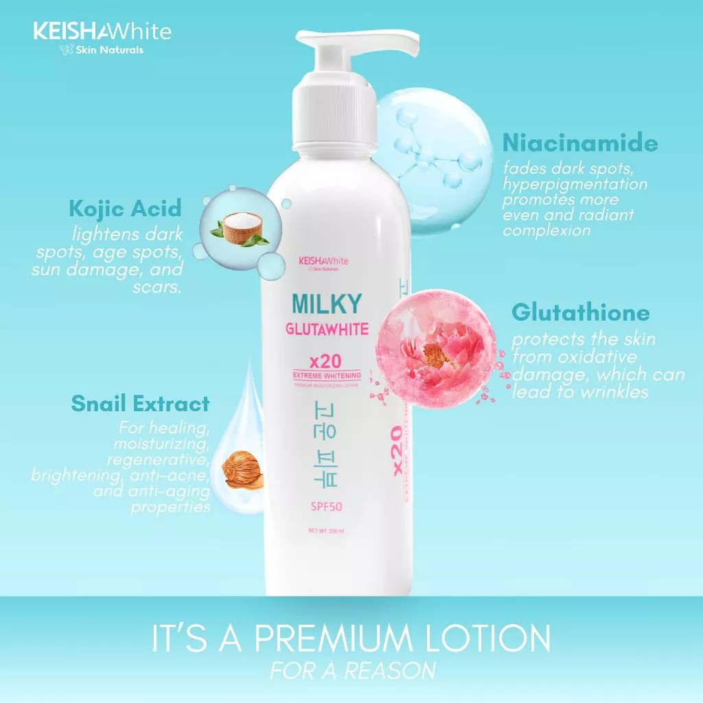 Keisha White Milky Gluta White Premium Lotion SPF50 250ml