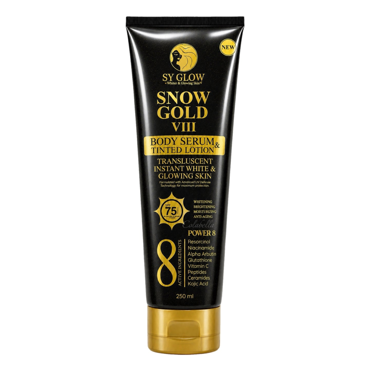 Sy Glow Snow Gold VIII Body Serum & Tinted Lotion SPF 75 250ml