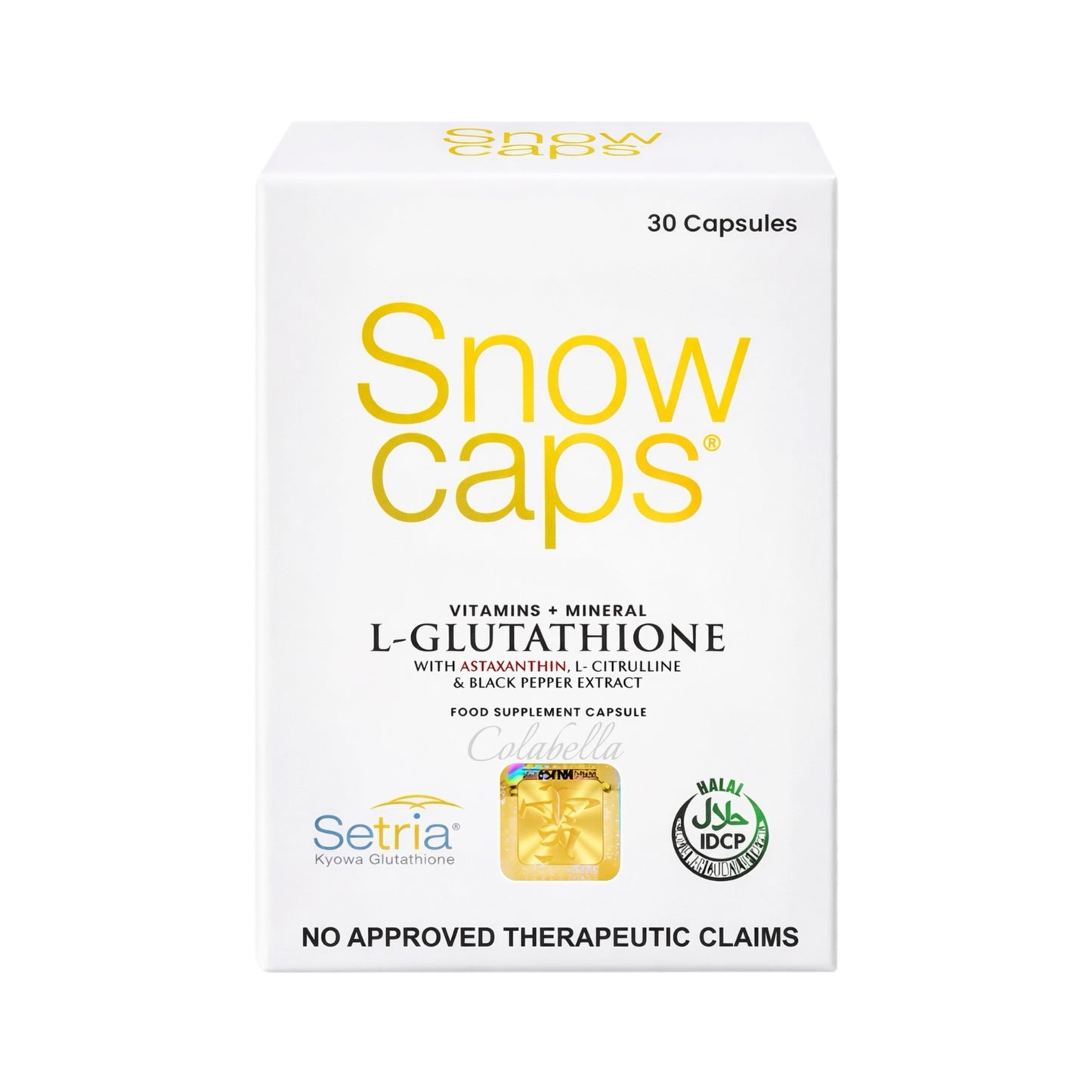 Snow Caps Gold L-Glutathione 749mg 30s