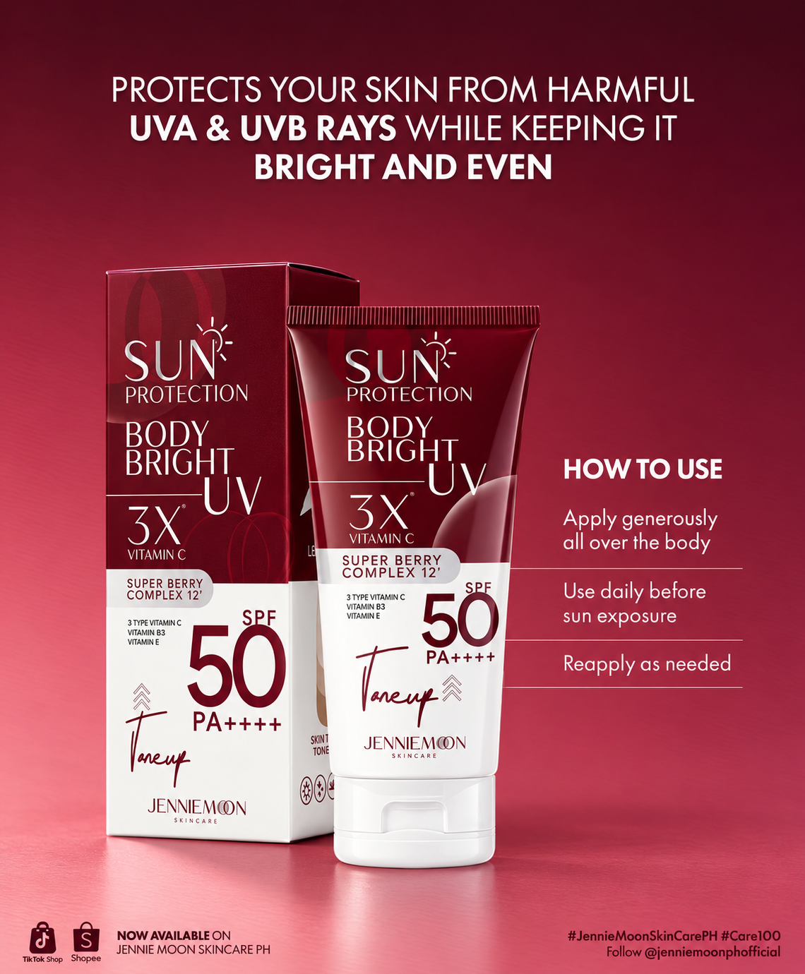 Jennie Moon Sun Protection Body Bright UV 3X Vitamin C 100g