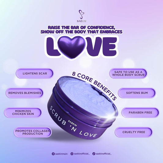 Saskin Scrub N Love Glass Skin Body Scrub 200ml