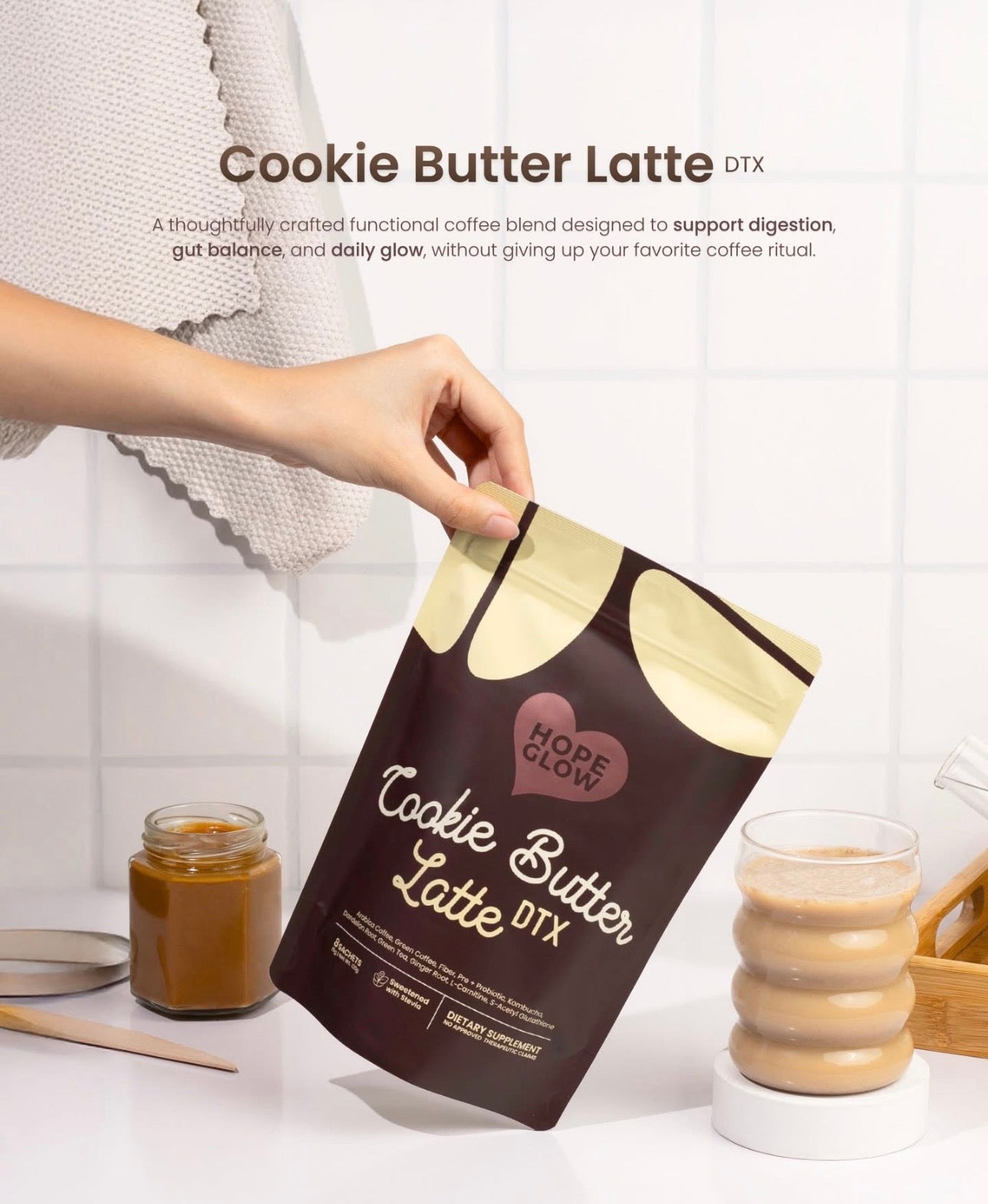 Hope Glow Cookie Butter Latte DTX 8s