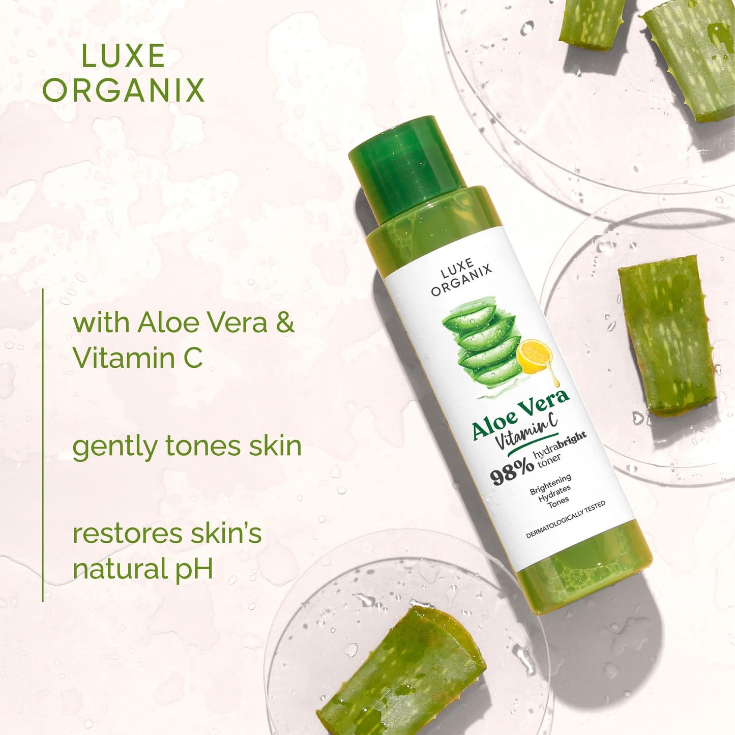 Luxe Organix 98% Aloe Vera Vitamin C Hydrabright Toner 150ml