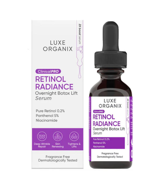 Luxe Organix Retinol Radiance Overnight Botox Lift Serum (Choose a Size)