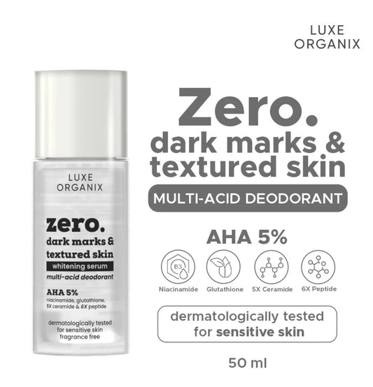 Luxe Organix Zero Dark Marks & Textured Skin Whitening Serum Deodorant For Sensitive Skin 50ml