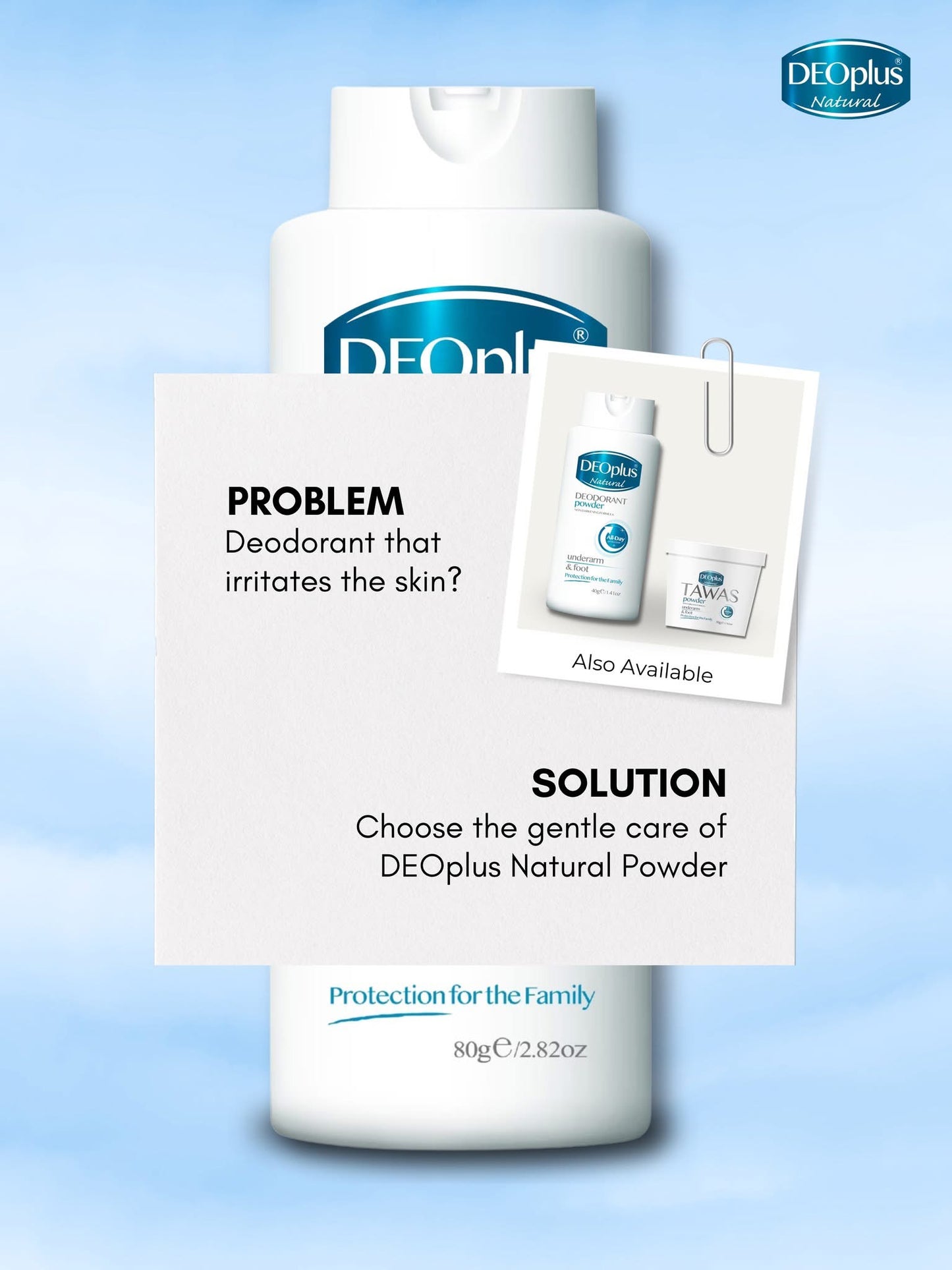 Deoplus Natural Deodorant Powder 80g