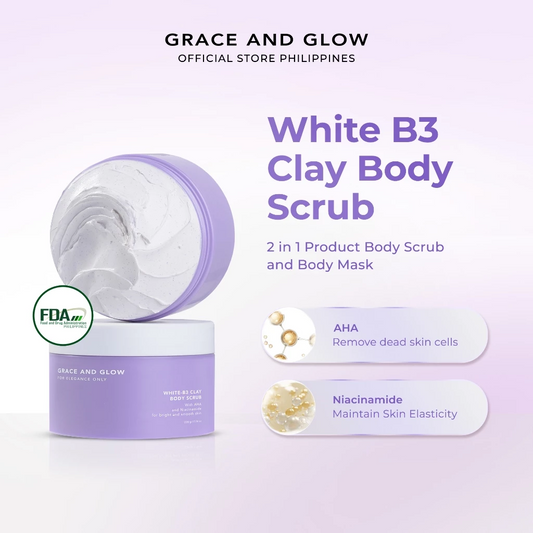 Grace and Glow White B3 Clay Body Scrub 220g