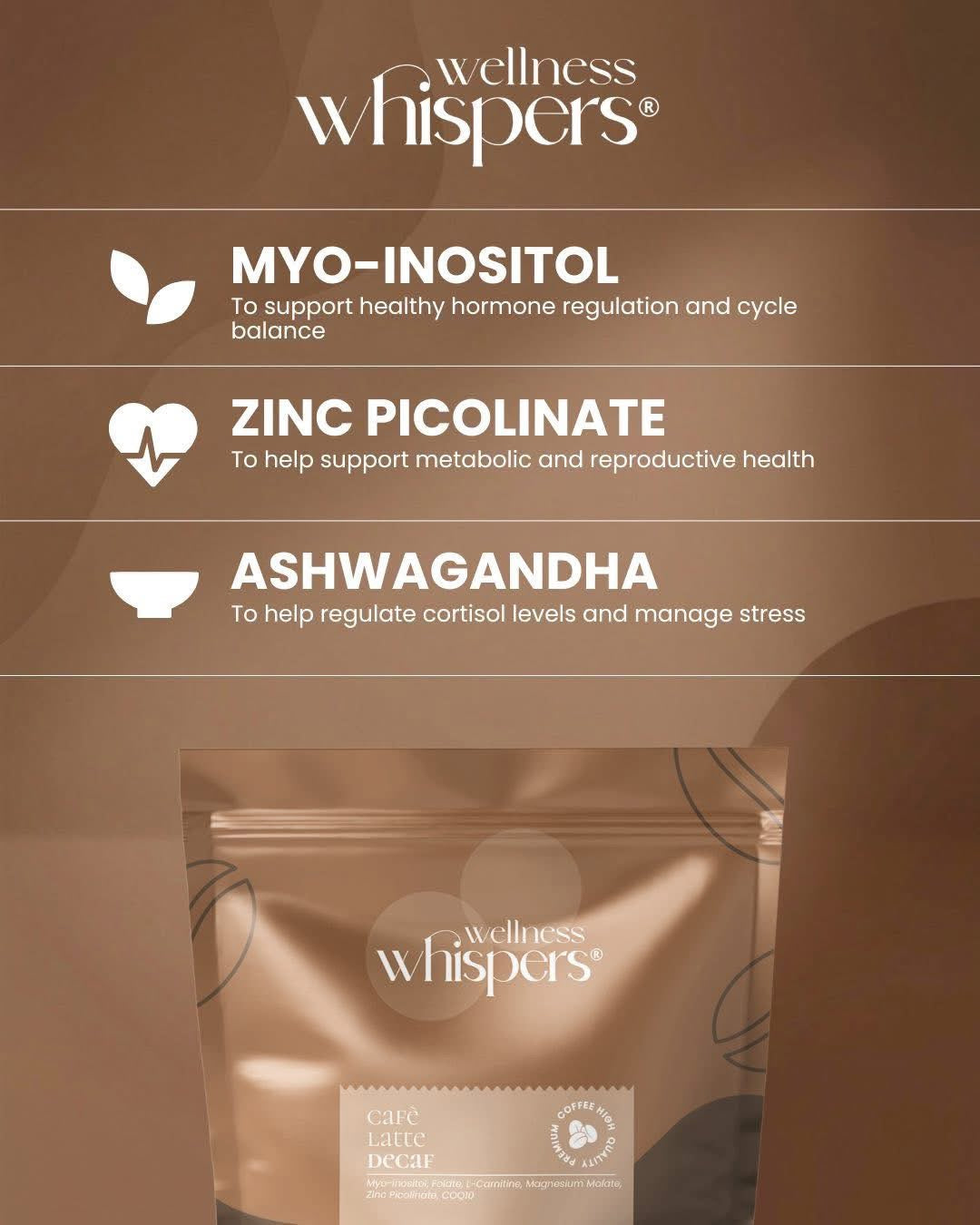 Wellness Whispers Café Latte Decaf 10s