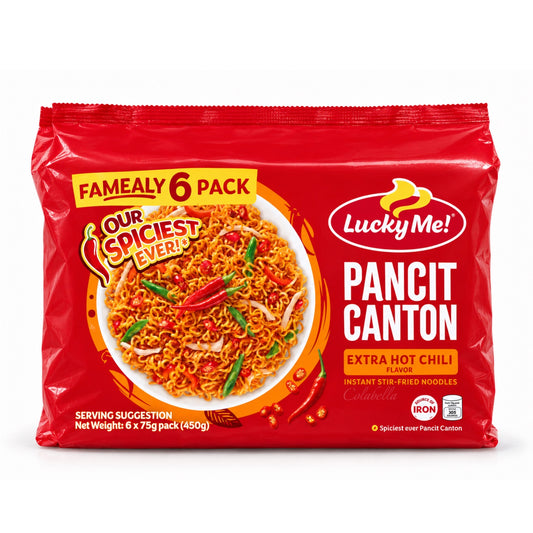 Lucky Me Pancit Canton Hot Chili 6s