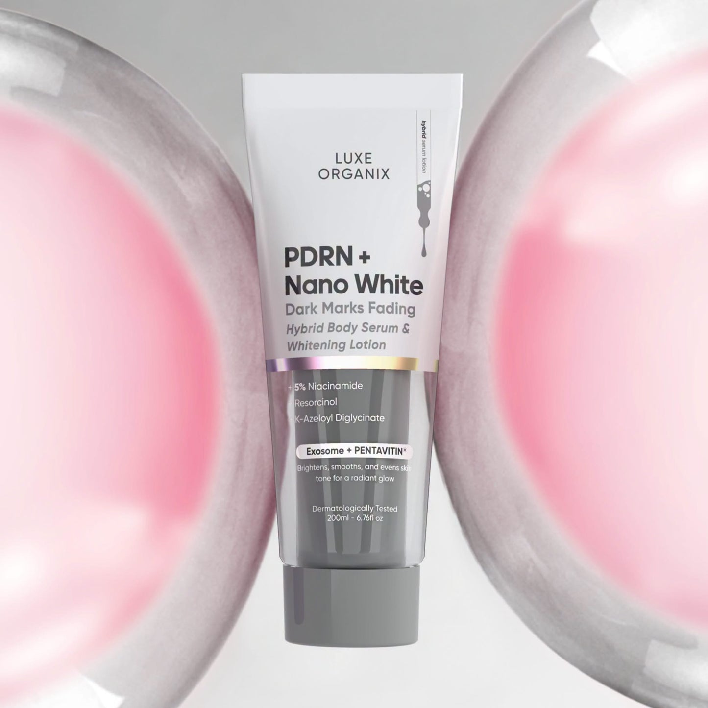 Luxe Organix PDRN + Nano White Dark Marks Fading Hybrid Body Serum & Whitening Lotion 200ml