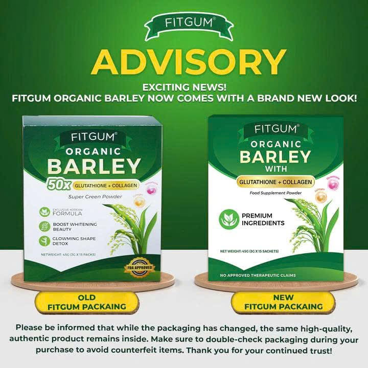 Fitgum Organic Barley (Clutathione +
Collagen) 15s