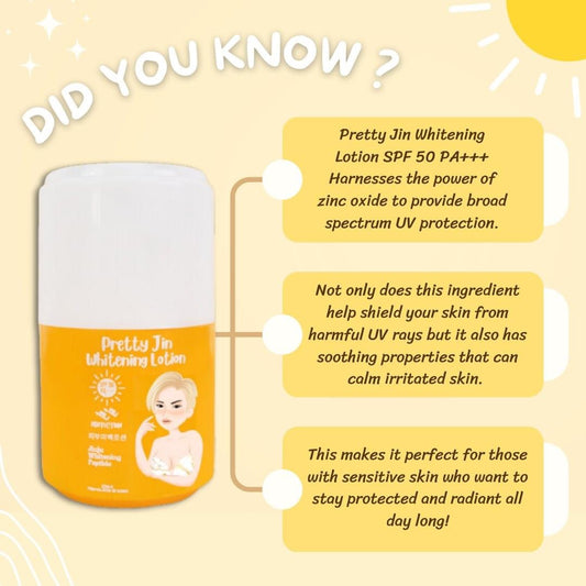Pretty Jin Whitening Lotion SPF50 PA+++ 250ml (New Packaging)