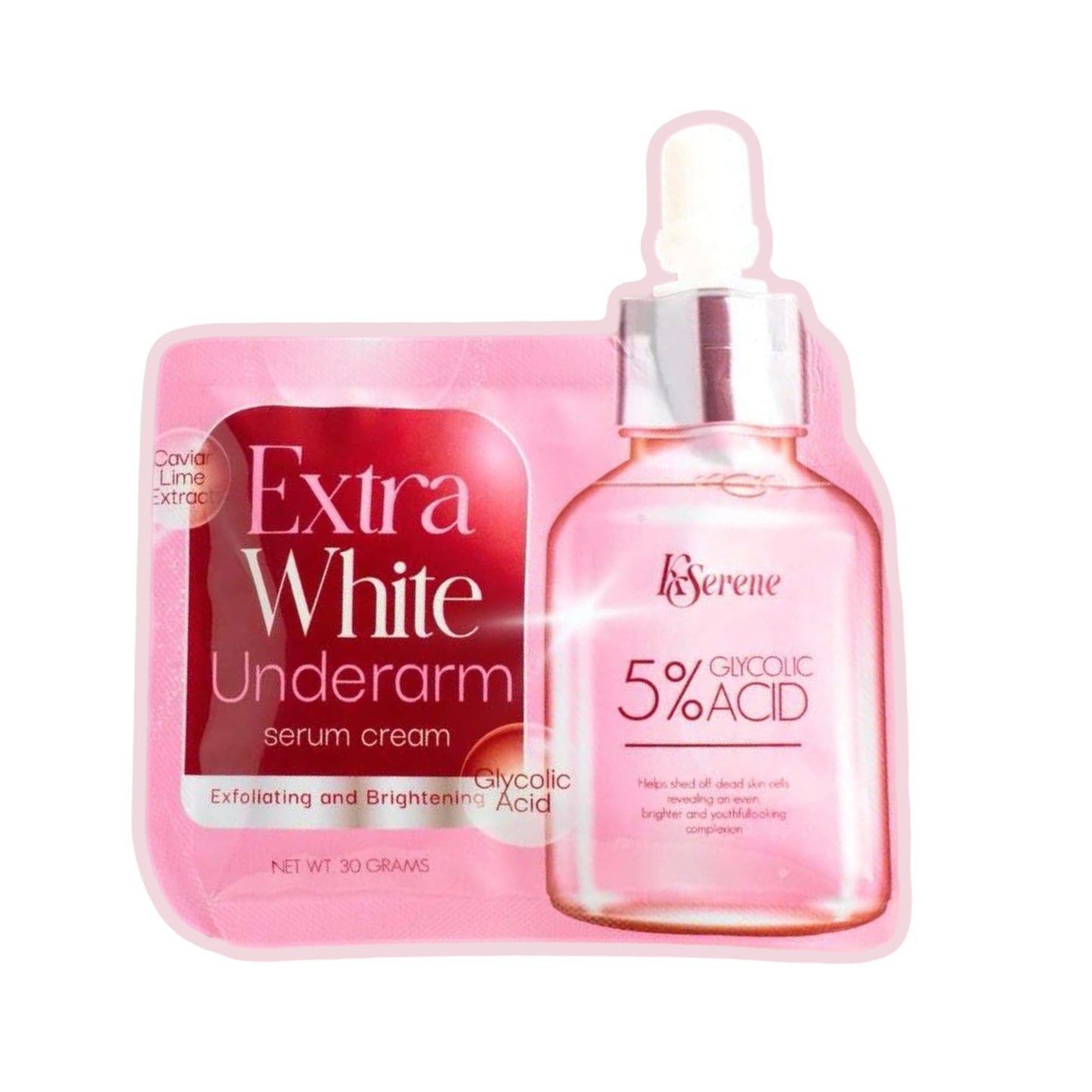 KSerene Extra White Underarm Serum Cream with 5% Glycolic Acid 30g