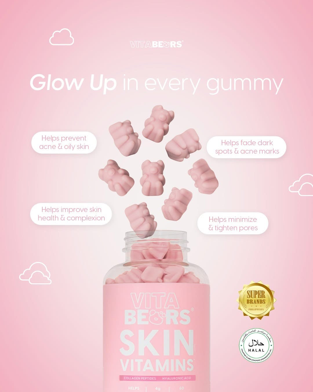 Vitabears Skin Vitamins 60 Gummies