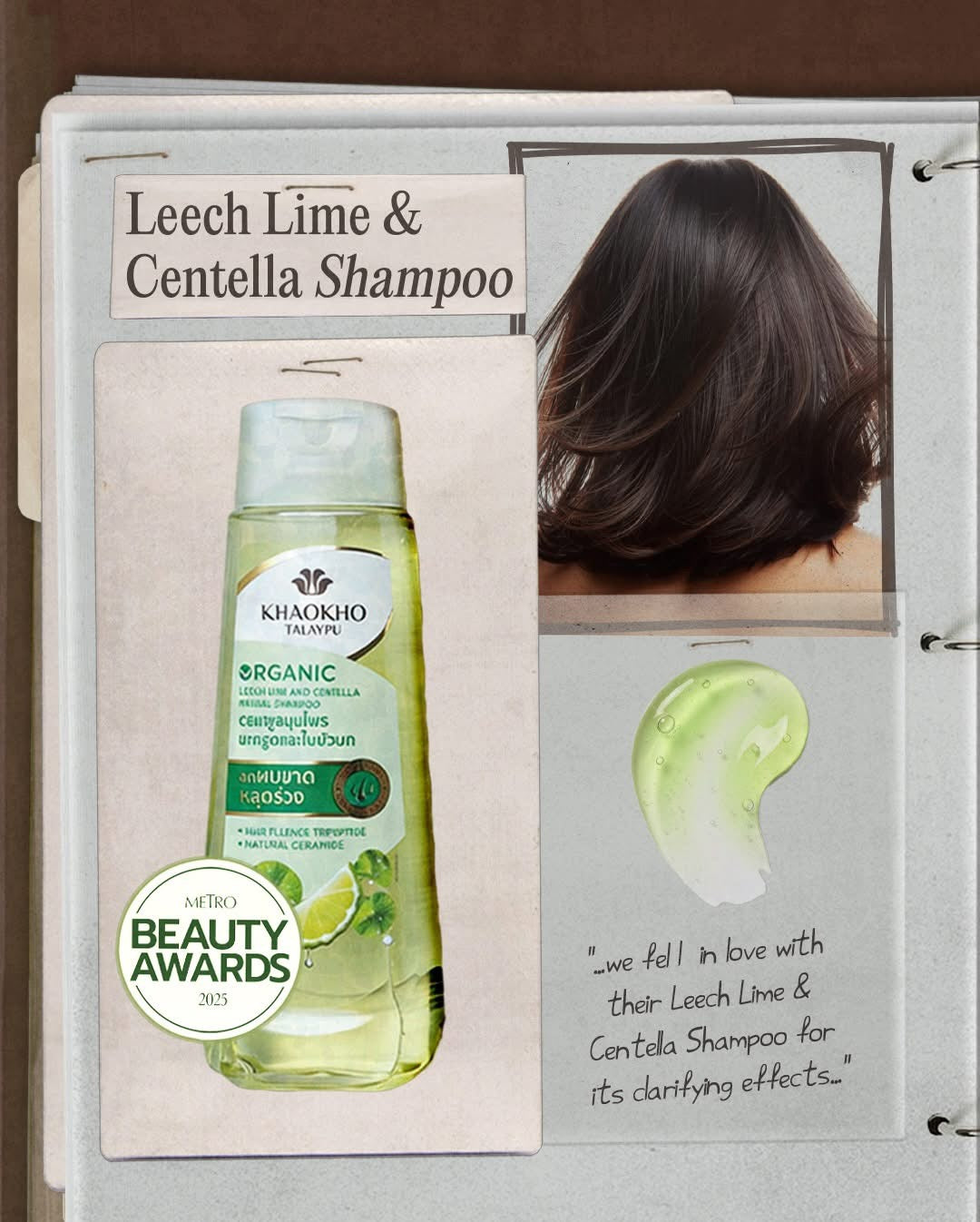 Khaokho Talaypu Leech Lime & Centella Herbal Shampoo (320ml) & Conditioner (280ml) Set