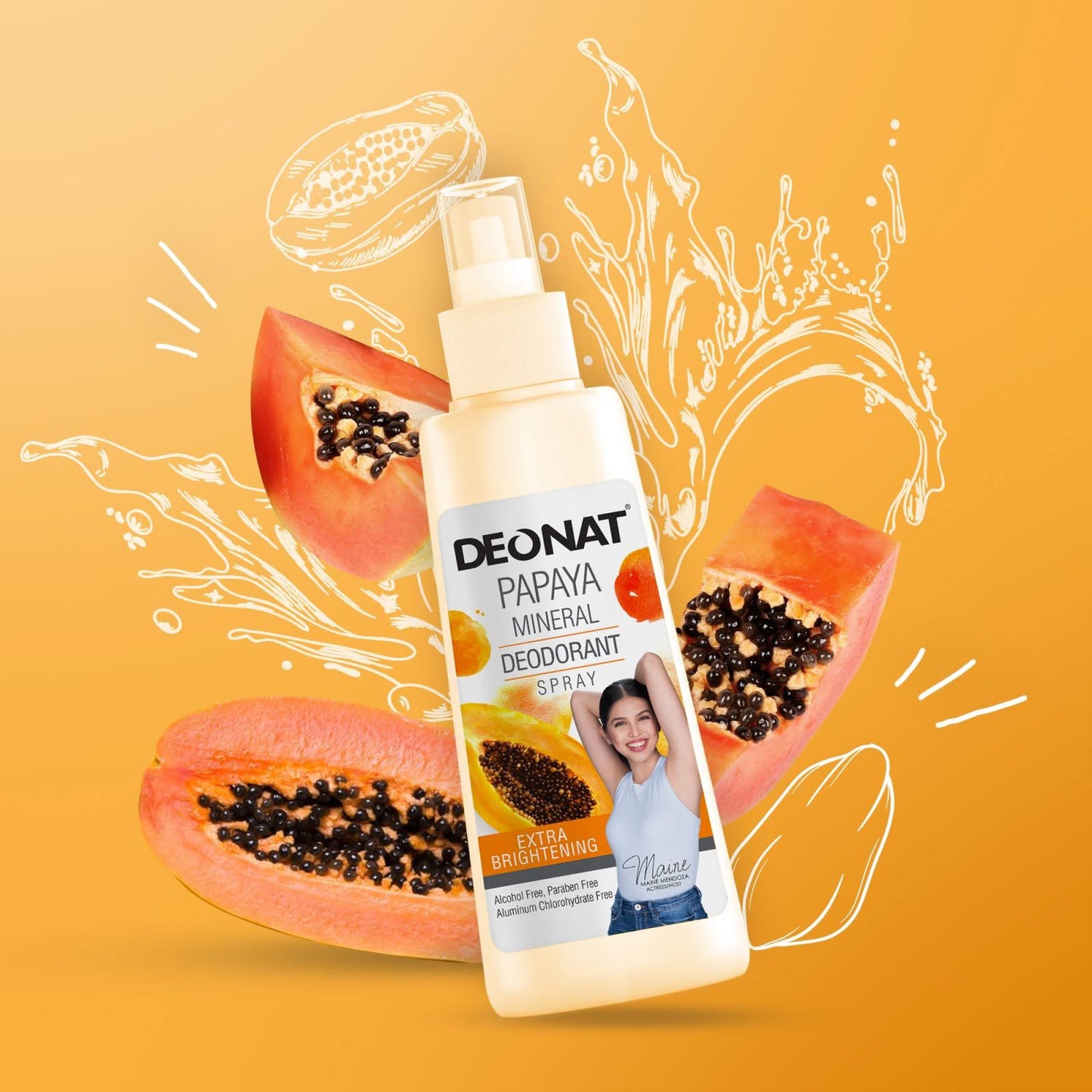 Deonat Papaya Mineral Deodorant Spray 100ml