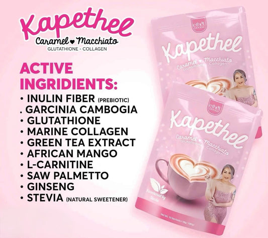 Kapethel Coffee Drink Mix with Herbs & Collagen Caramel Macchiato Flavor 10s