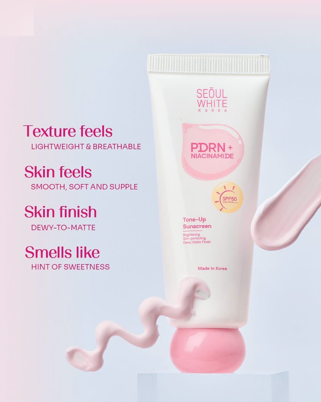 Seoul White Korea PDRN + Niacinamide Tone-Up Sunscreen SPF50 PA++++ 30ml