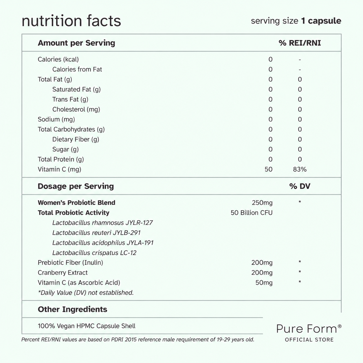 Pure Form Pre+Probiotic for Women 90 Capsules