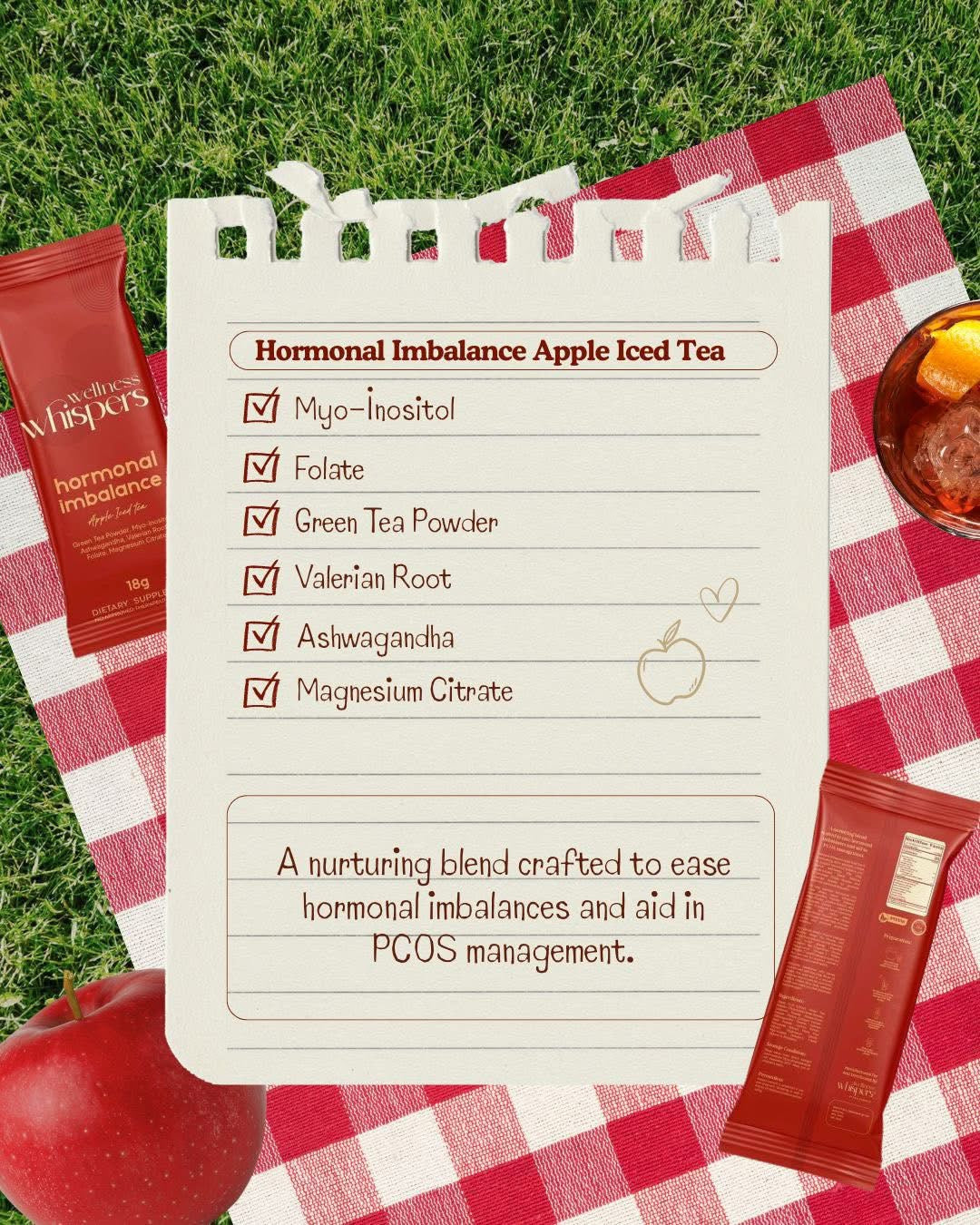 Wellness Whispers Hormonal Imbalance Apple Iced Tea with Honey 10s