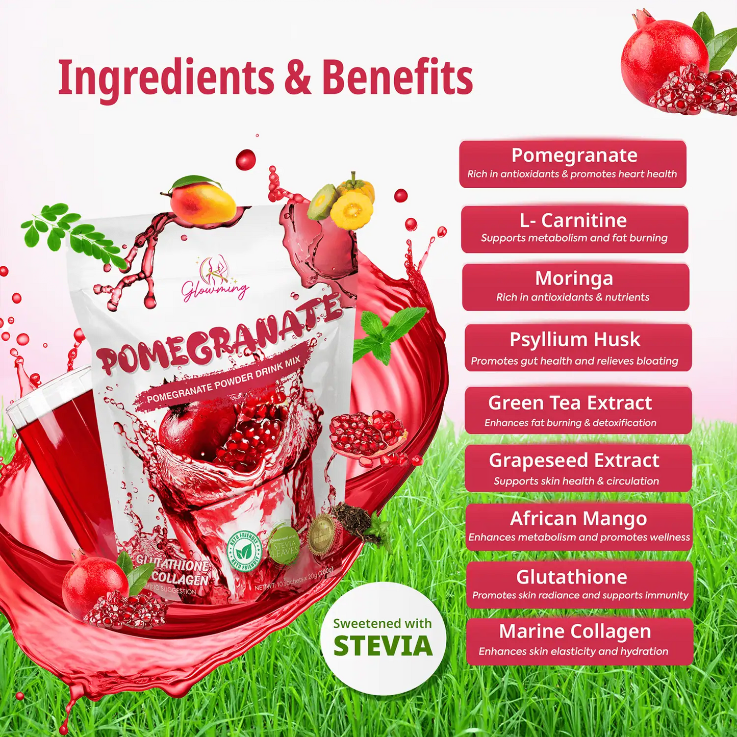 Glowming Pomegranate Detox Drink 10s