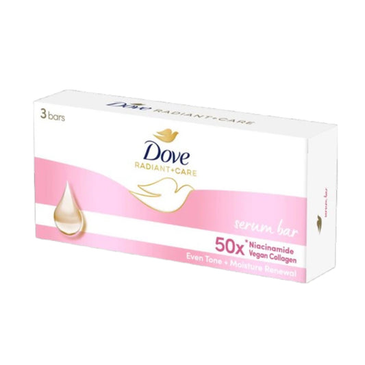Dove Radiant+Care Serum Bar Triples 50x Niacinamide + Vegan Collagen 90g (3 bars)