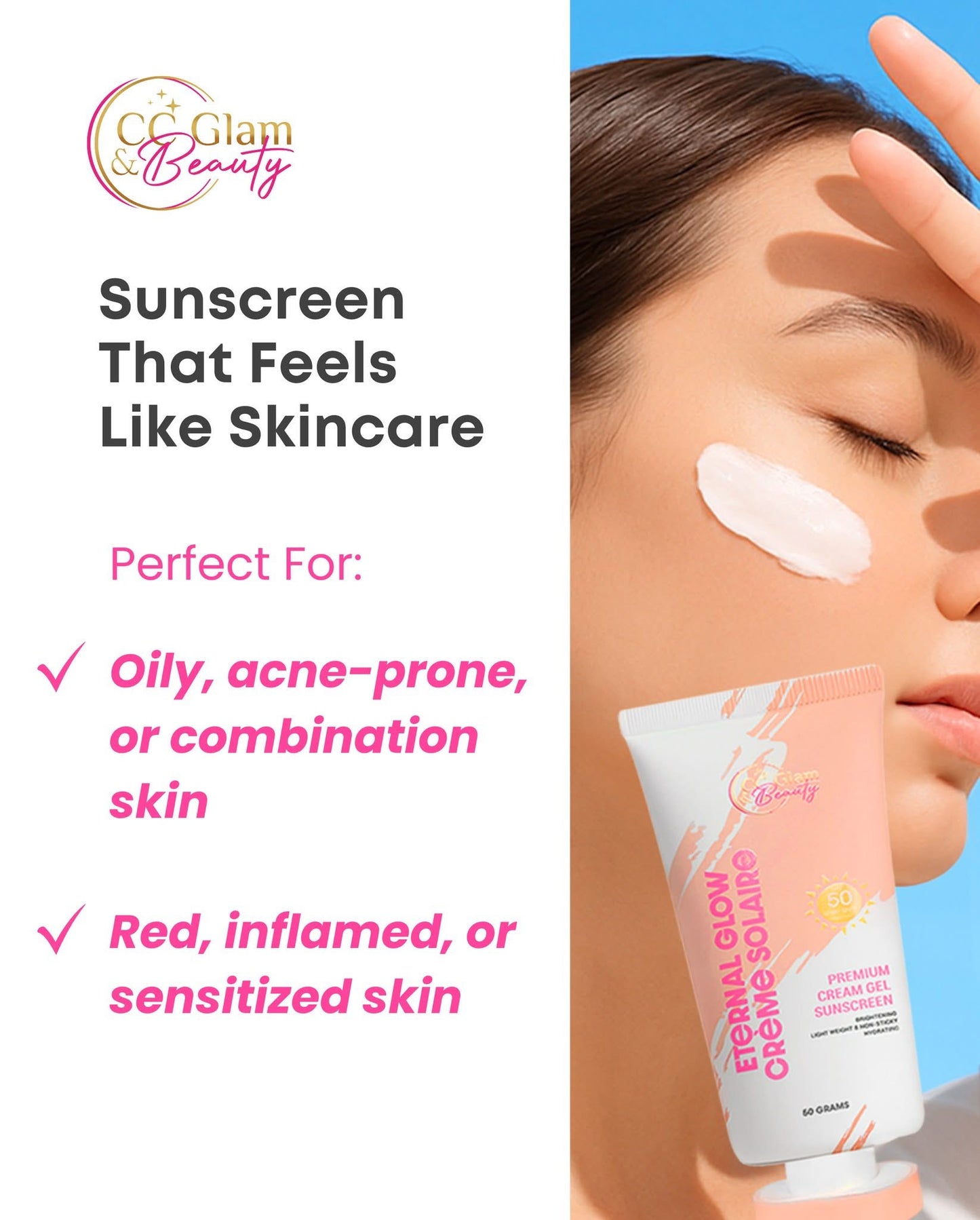 Cris Cosmetics Eternal Glow Creme Solaire Premium Cream Gel Sunscreen 50g