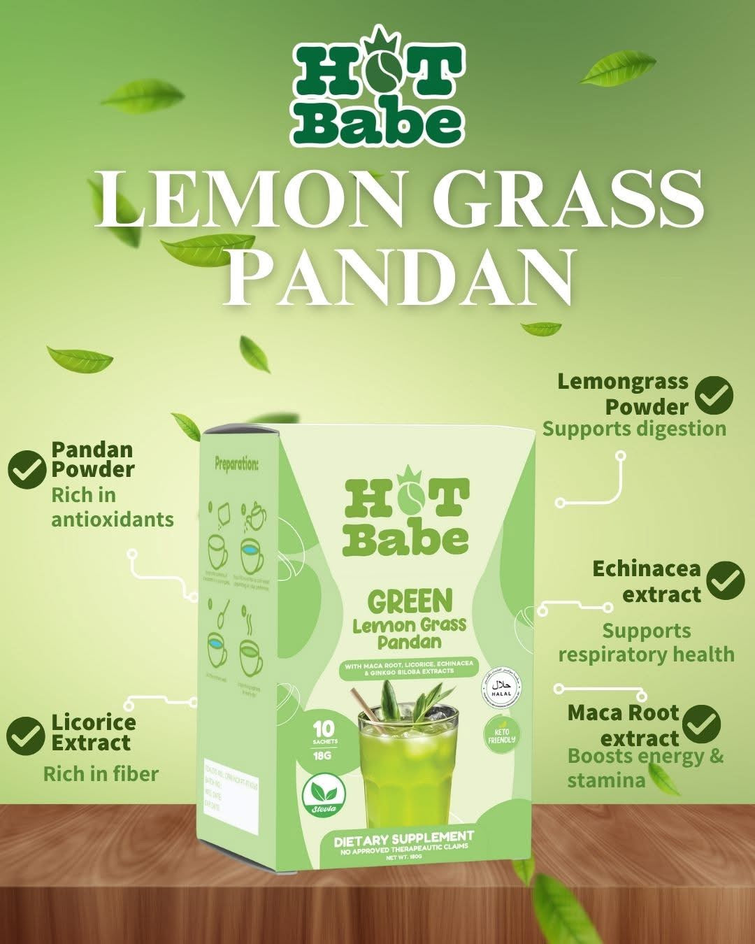 Hot Babe Green Series Drinks by Kiray (Choose a Flavor)