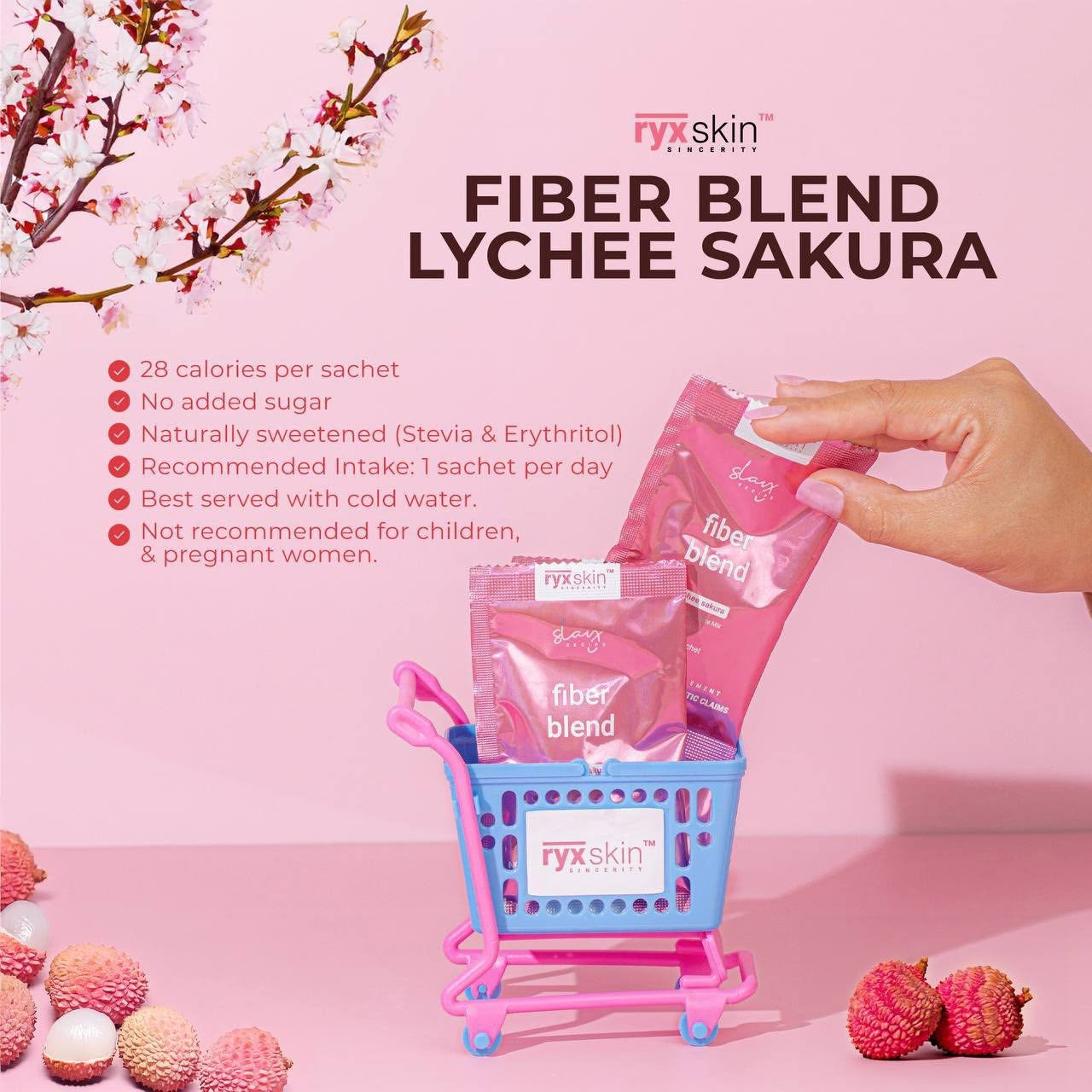 Ryxskin Fiber Blend Lychee Sakura Powdered Mix 10s