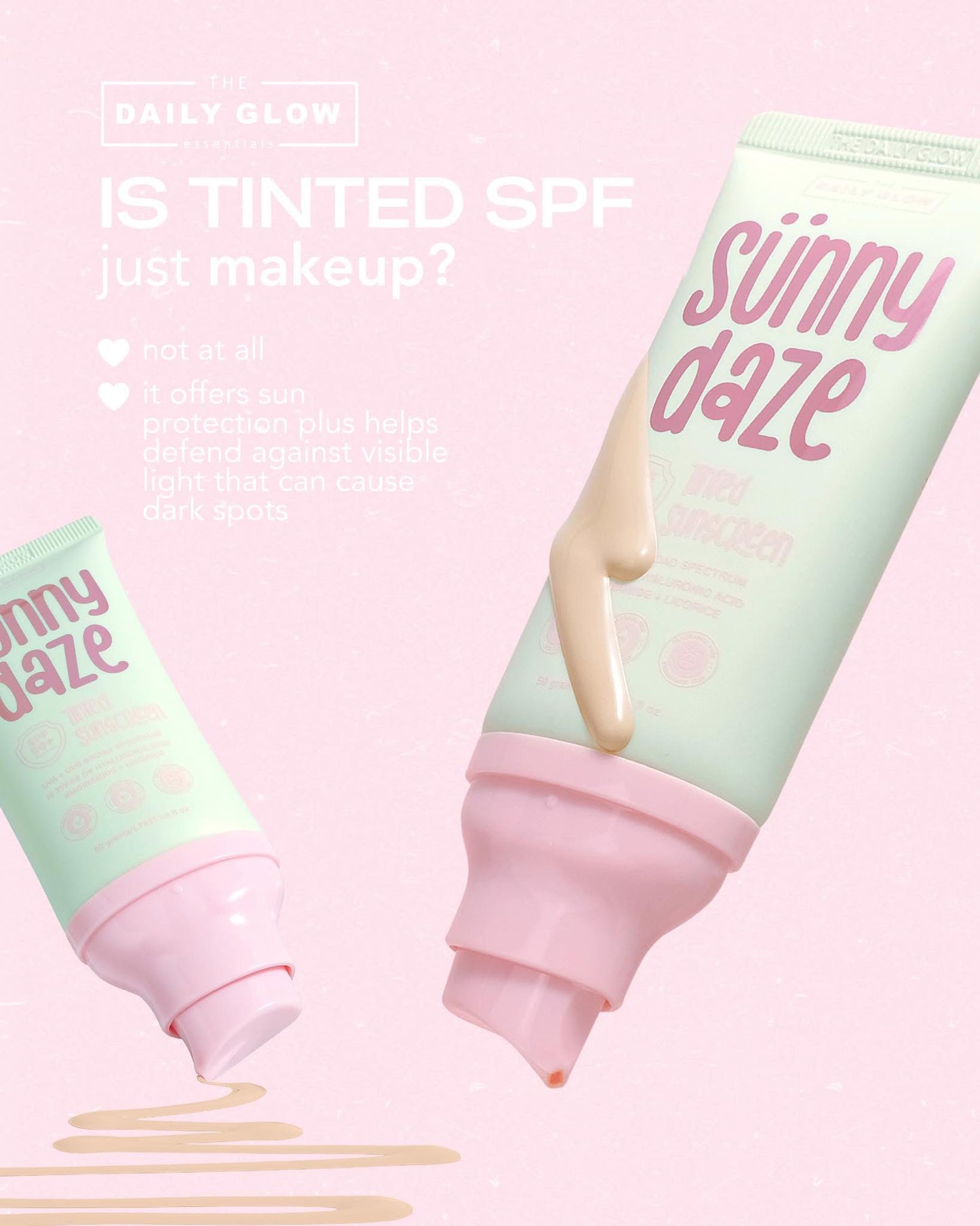 The Daily Glow Sunny Daze Tinted Sunscreen SPF50 PA++++ 50g (Vanilla Shade)