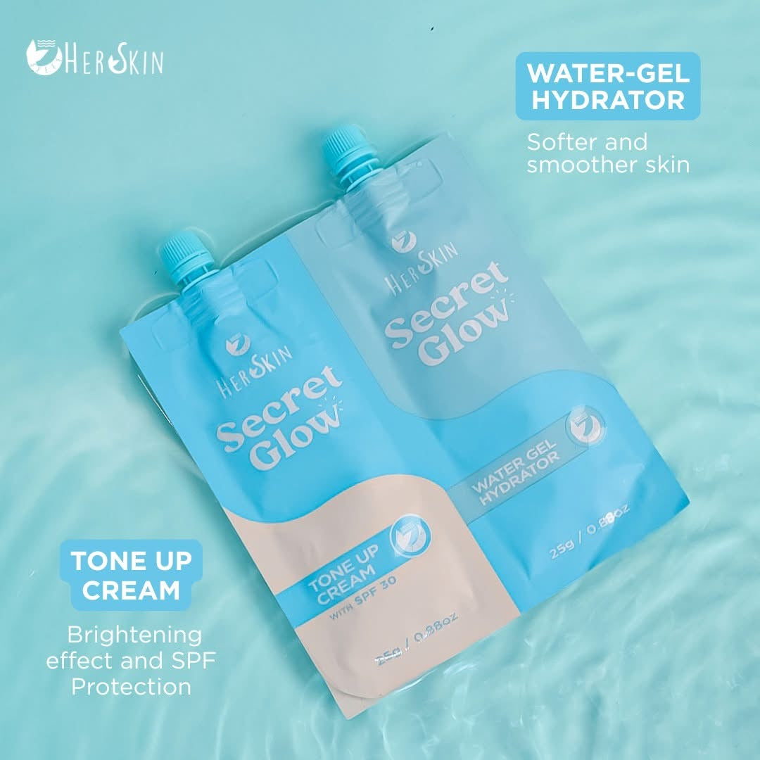 HerSkin Secret Glow Twin Pack Tone Up Cream with SPF 30 + Water Gel Hydrator