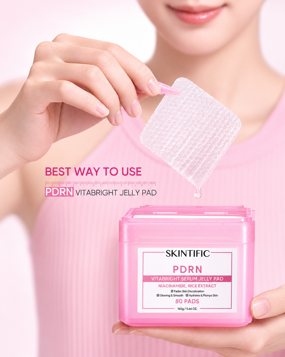 SKINTIFIC PDRN Vitabright Serum Jelly Pads 160g (80 Pads)
