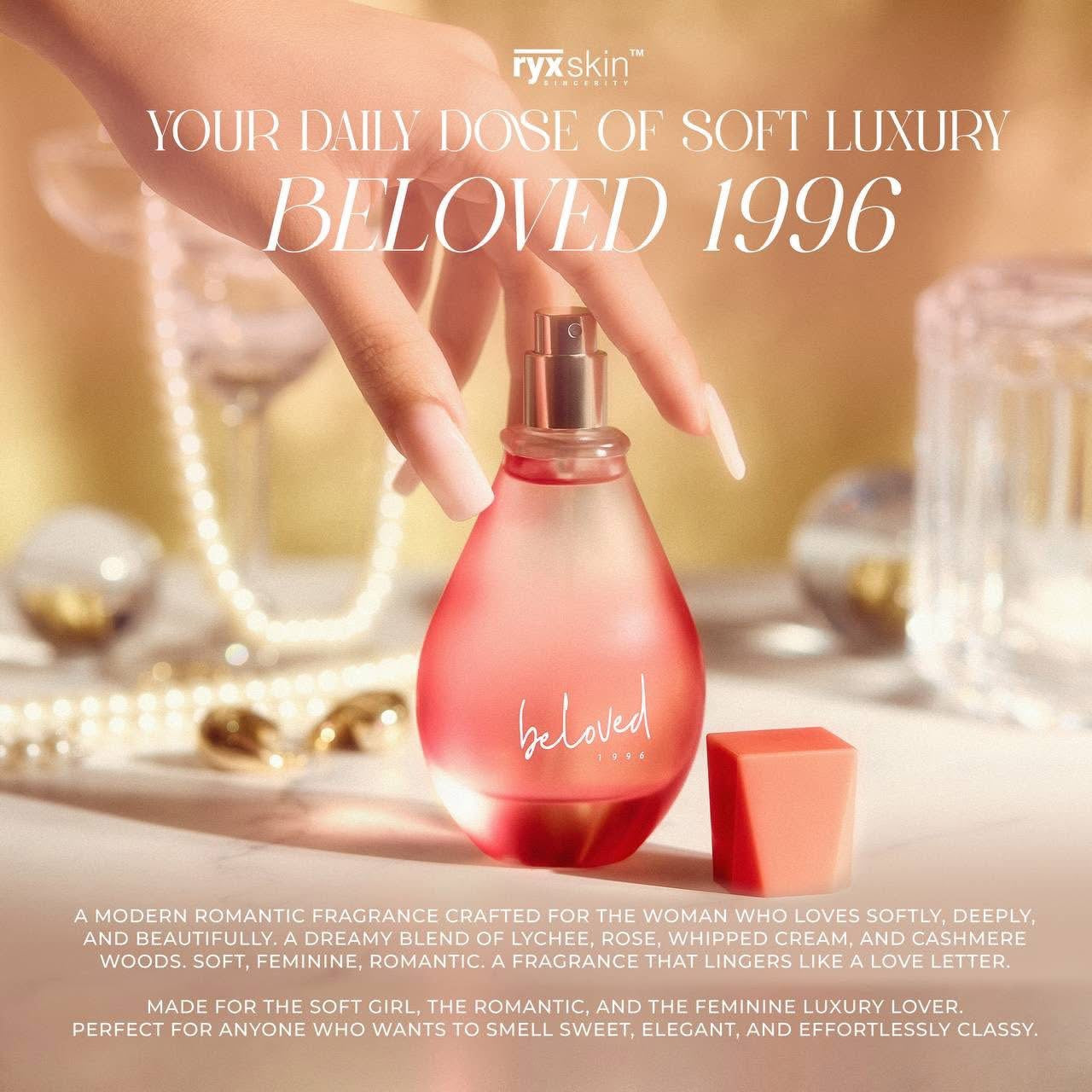 RYX BELOVED 1996 Eau de Parfum Floral Fruity Musk Fragrance for Women 50ml