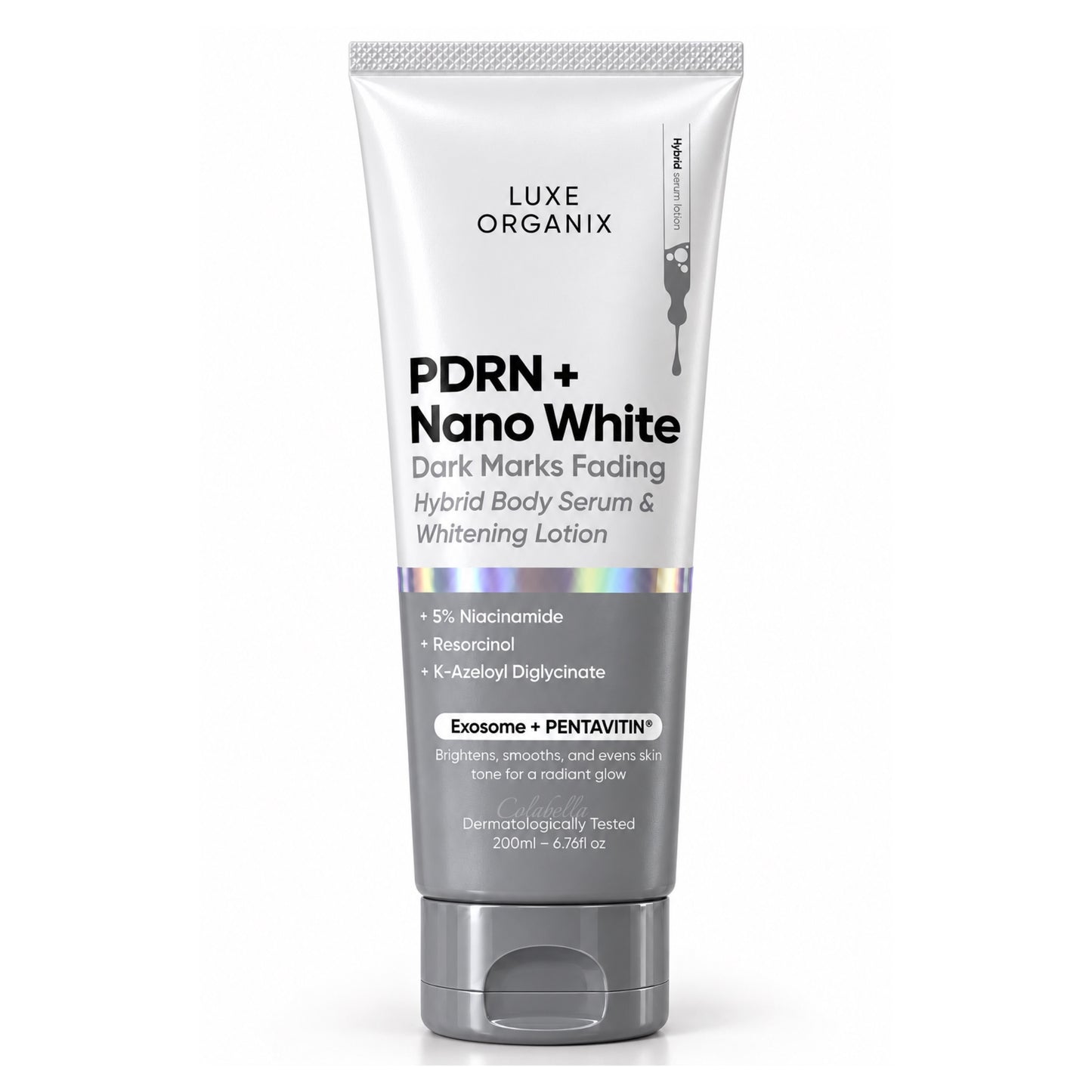 Luxe Organix PDRN + Nano White Dark Marks Fading Hybrid Body Serum & Whitening Lotion 200ml
