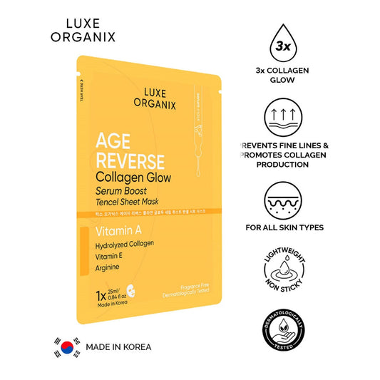 Luxe Organix Age Reverse Serum Boost Tencel Sheet Mask 25ml