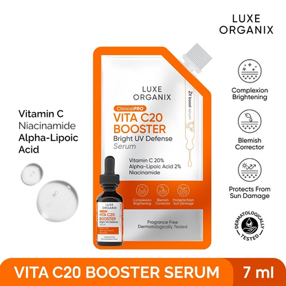 Luxe Organix ClinicalPRO Vita C20 Booster Bright UV Defense Serum (Choose a Size)