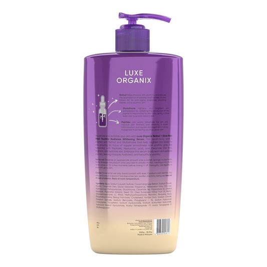 Luxe Organix Retinol + Gluta Youthful Radiance Whitening Serum Perfume Infused Body Wash 1000g