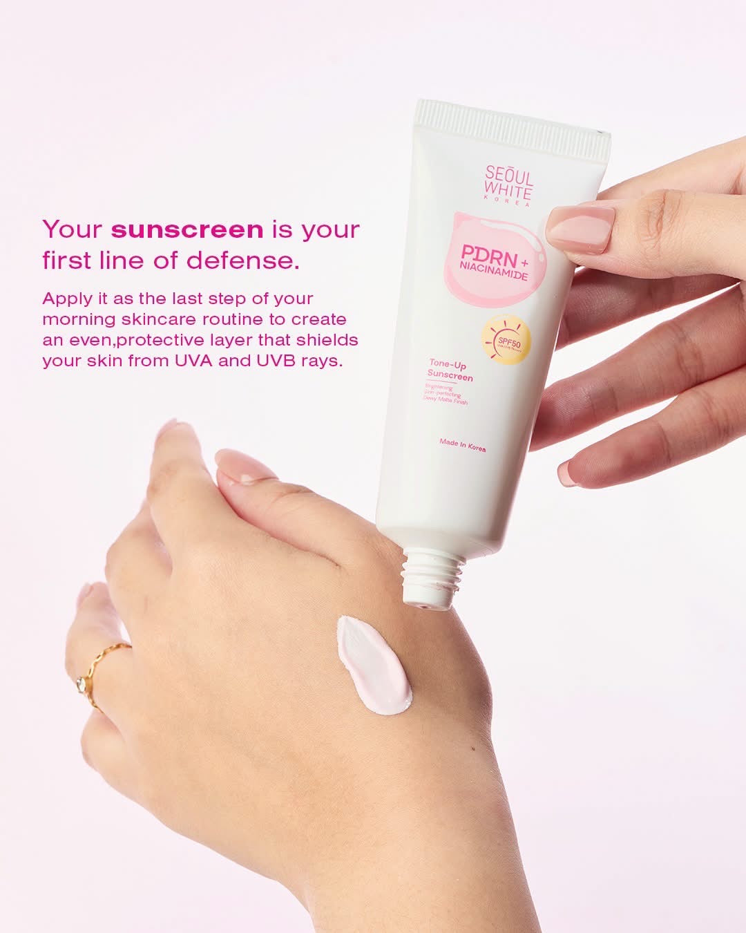 Seoul White Korea PDRN + Niacinamide Tone-Up Sunscreen SPF50 PA++++ 30ml