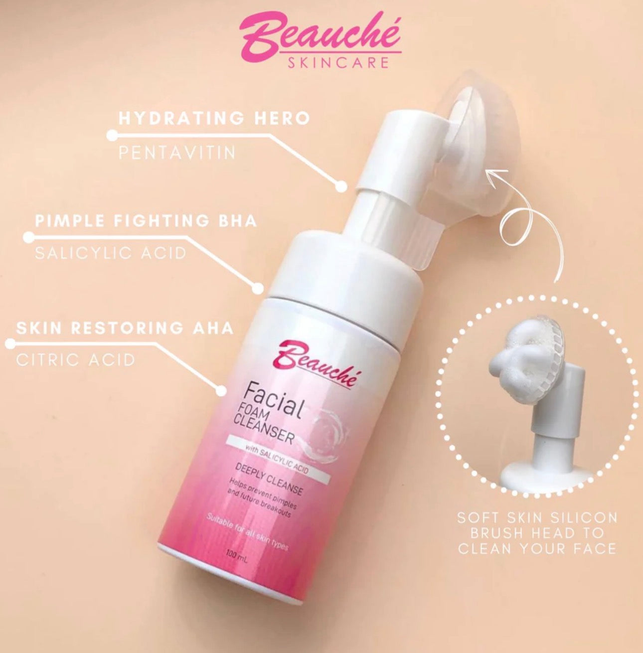 Beauché Facial Foam Cleanser w/ Salicylic Acid 100ml
