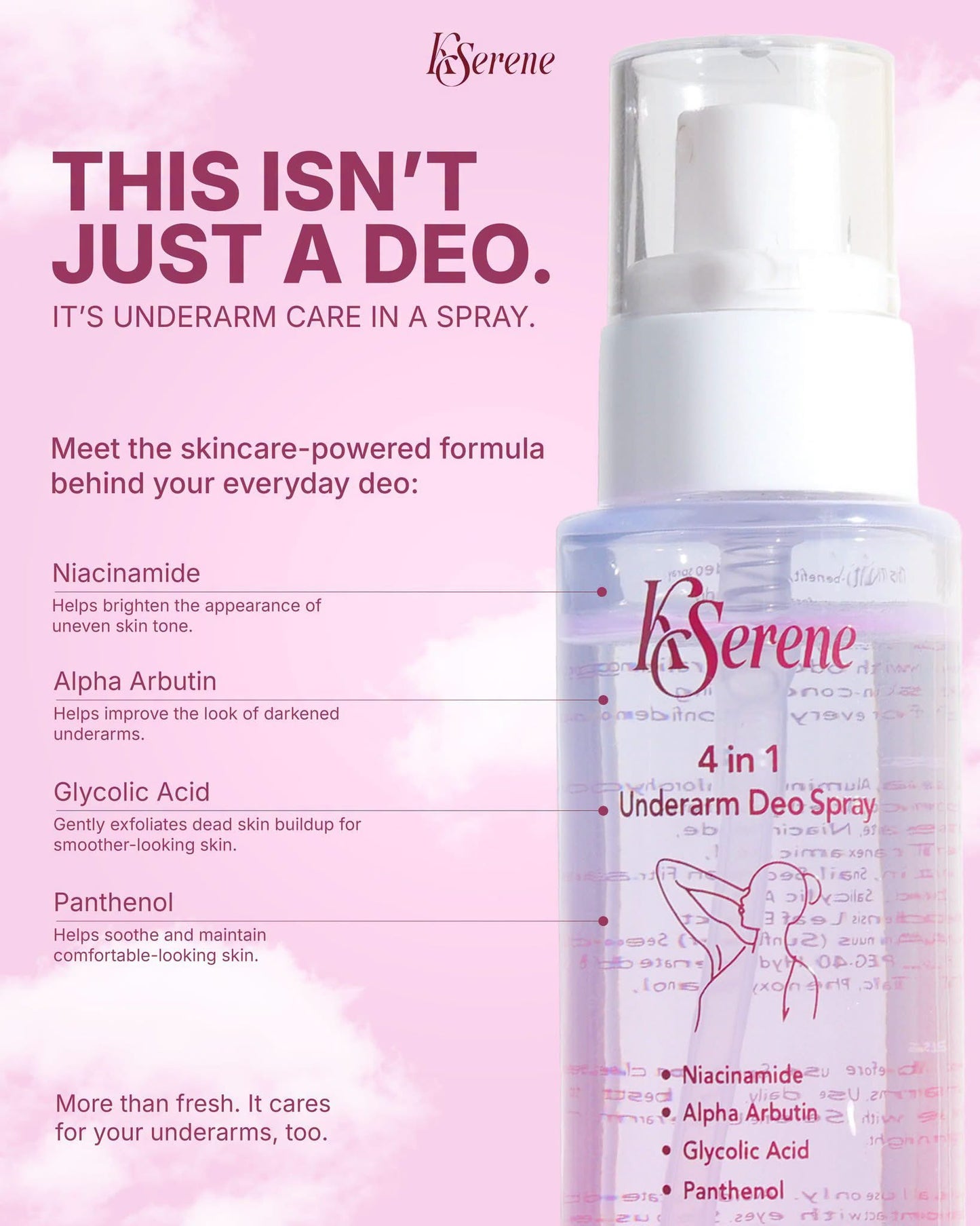 KSerene 4 in 1 Underarm Deo Spray 60ml