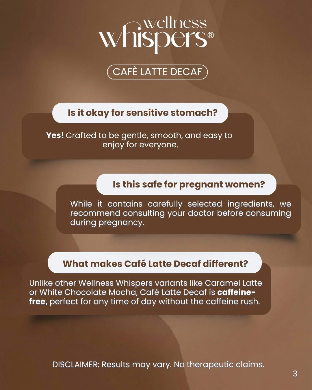 Wellness Whispers Café Latte Decaf 10s