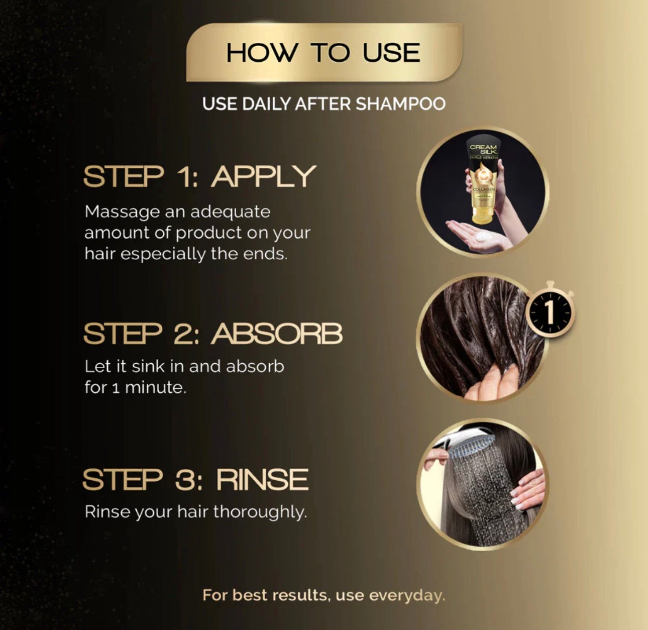 Creamsilk Triple Keratin Rescue Conditioner Ultimate Repair & Shine 170ml