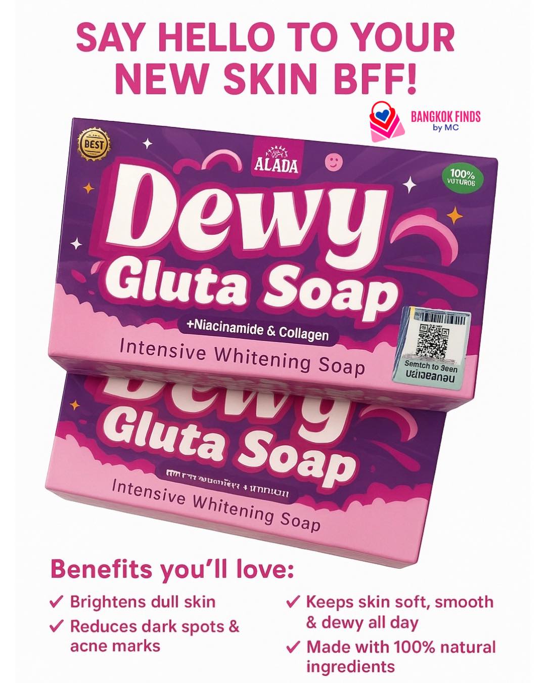 Alada Dewy Gluta Niacinamide and Collagen Intensive Whitening Soap 70g