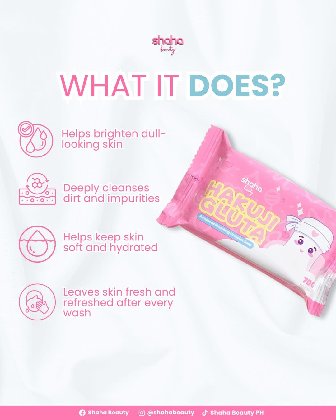 Shaha Beauty Hakuji Gluta Advanced Bleaching Complex Soap (3 x 70g)