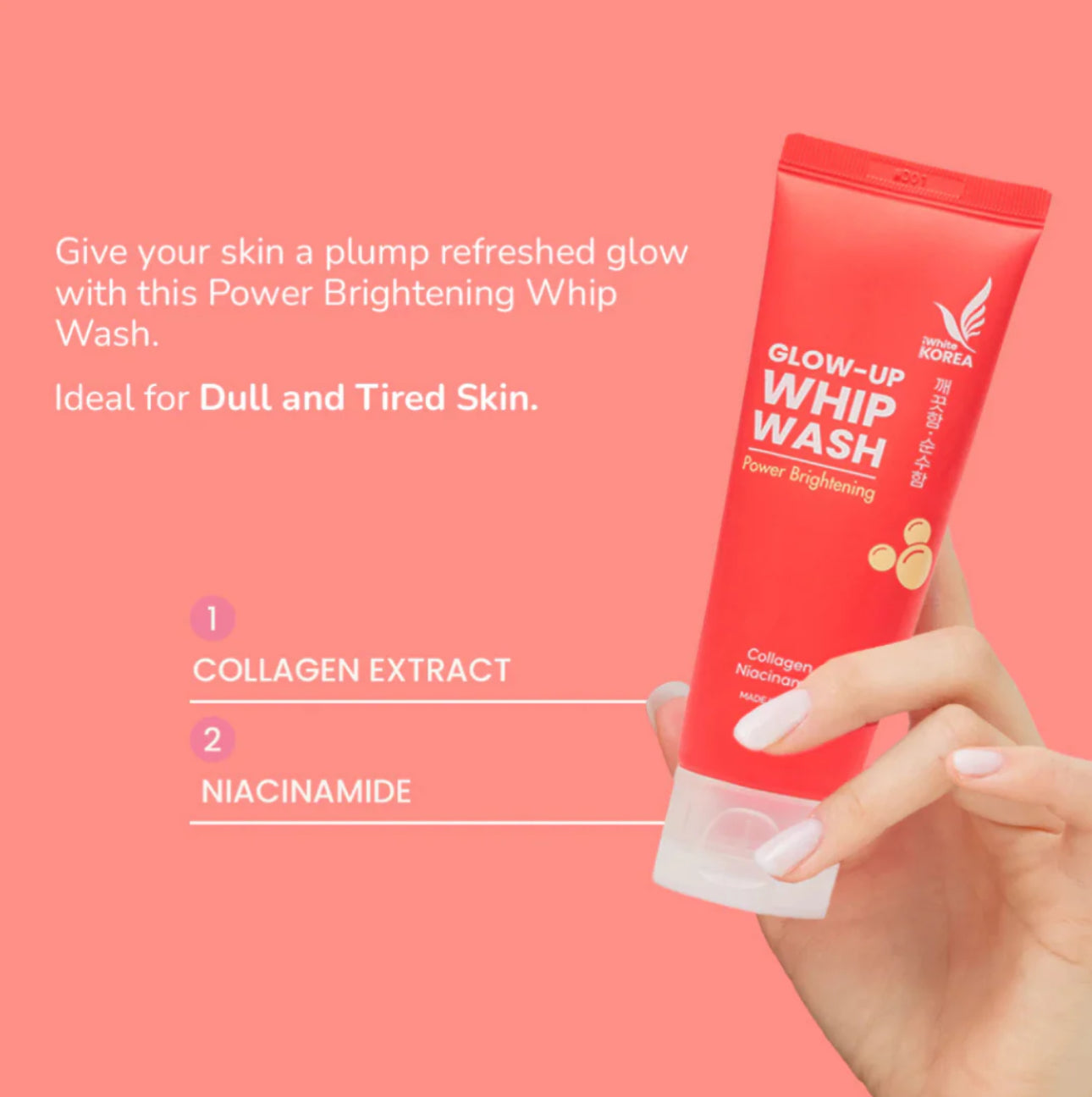 iWhite Korea Glow-Up Whip Wash Power Brightening 100ml