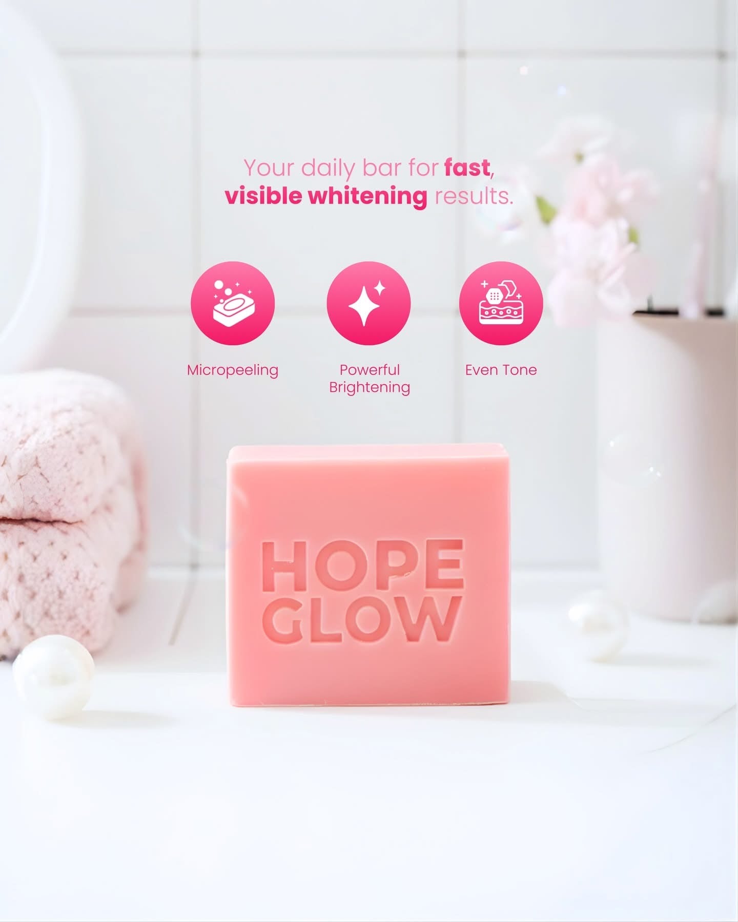 Luna Aura Hope Glow Intense White Face & Body Soap (50g x 3 Bars)