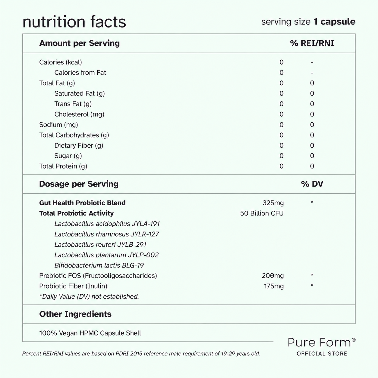 Pure Form Pre+Probiotic for Gut Health 90 Capsules